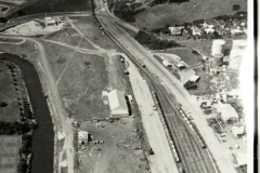 Aerial shot of the railway line into the port.
Photo courtesy of Geoff Blackman.