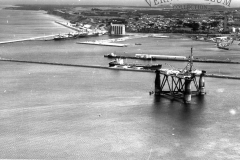 Arial photo of the port.Drill rig 135 e
building the port
photo courtesy Geoff Blackman