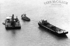 Towing the barges out to the dumping ground.Photo courtesy Geoff Blackman.