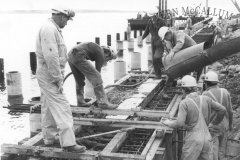 Building the port, pouring concrete at the port.
Photo courtesy Geoff Blackman.