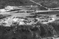 The crusher site at Cape Grant.Building the port.Photo courtesy Geoff Blackman.